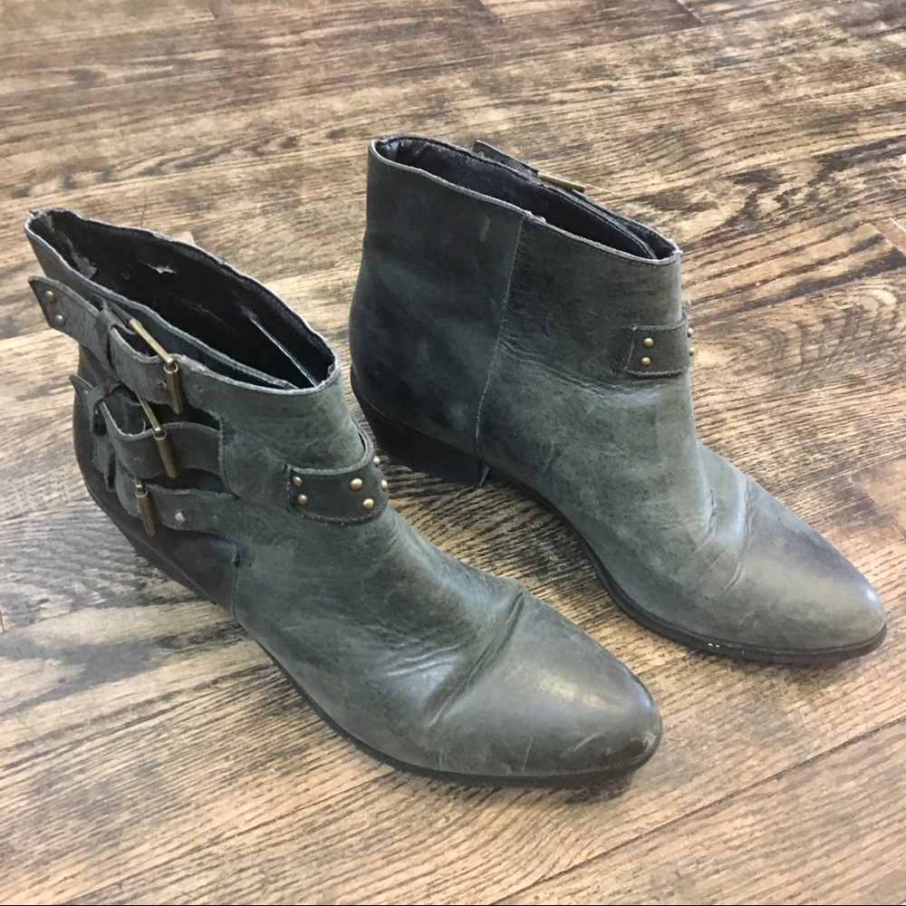 Joie Leather Gray Booties Size 7.5
